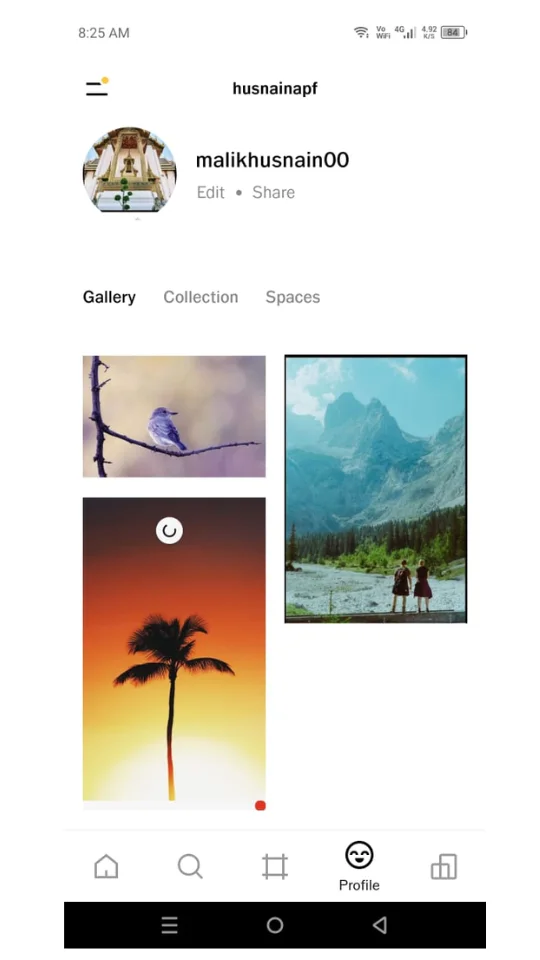 vsco profile home screen image