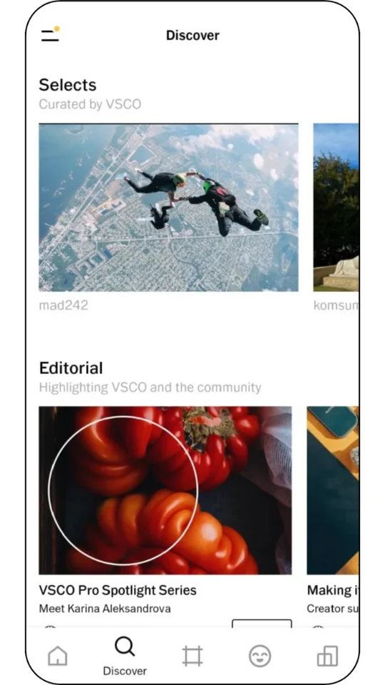 discover feature photo of vsco