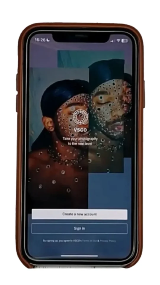 vsco sign up screen