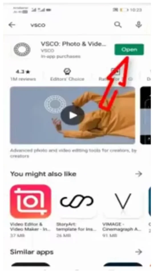 download process of vsco on play store