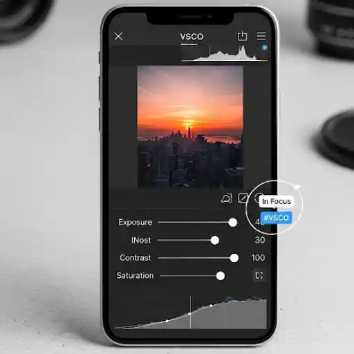 VSCO interface with graphs