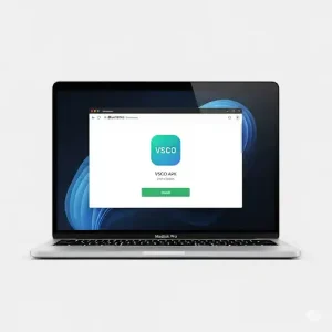 VSCO APK FOR MAC Software installer on a computer screen VSCO APK FOR MAC Software installer on a computer screen